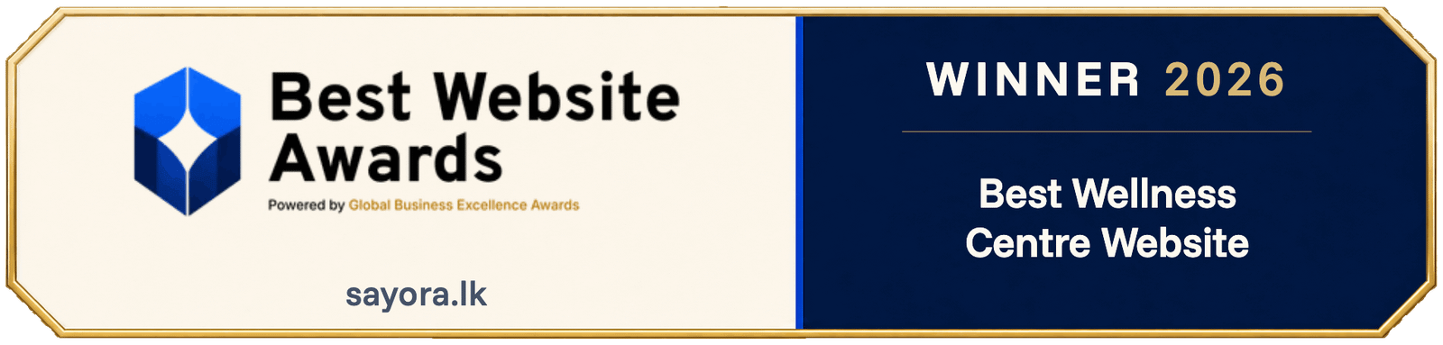 Best Website Awards 2026 — Best Wellness Centre Website, sayora.lk